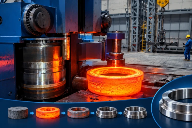 Near-Net-Shape Rings Less Machining